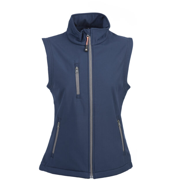 Gilet in soft shell a due strati con trattamento idrorepellente